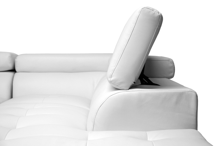 selma white leather modern sectional sofa