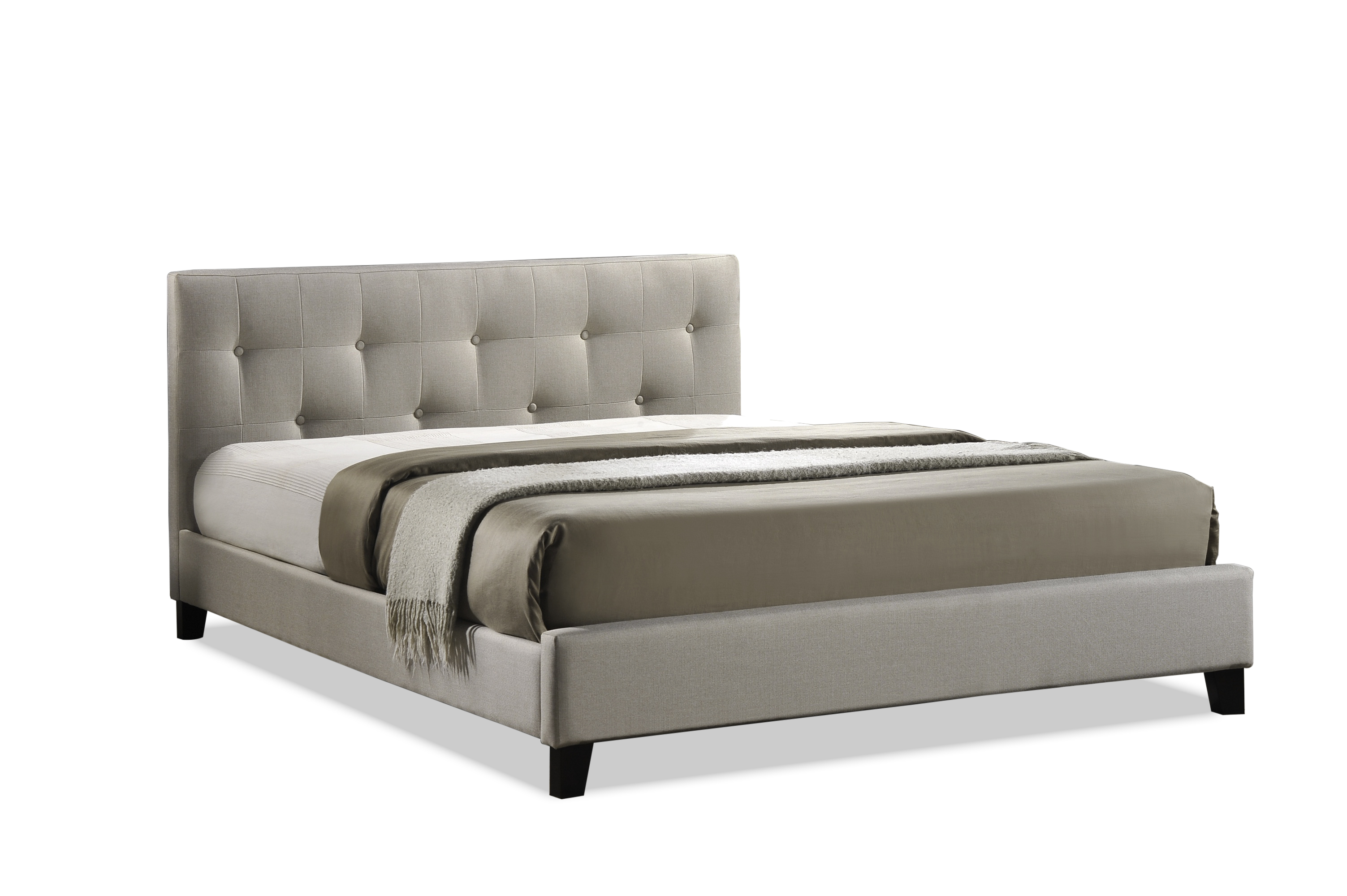 Baxton studio carlotta modern deals bed with upholstered headboard