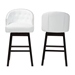 Baxton Studio Avril Modern and Contemporary White Faux Leather Tufted 2-Piece Swivel Barstool Set with Nail heads Trim - BBT5210A1-BS-White