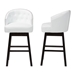 Baxton Studio Avril Modern and Contemporary White Faux Leather Tufted 2-Piece Swivel Barstool Set with Nail heads Trim - BBT5210A1-BS-White