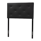 Baxton Studio Baltimore Modern and Contemporary Black Faux Leather Upholstered Twin Size Headboard Baxton Studio restaurant furniture, hotel furniture, commercial furniture, wholesale bedroom furniture, wholesale headboards, classic twin size headboards