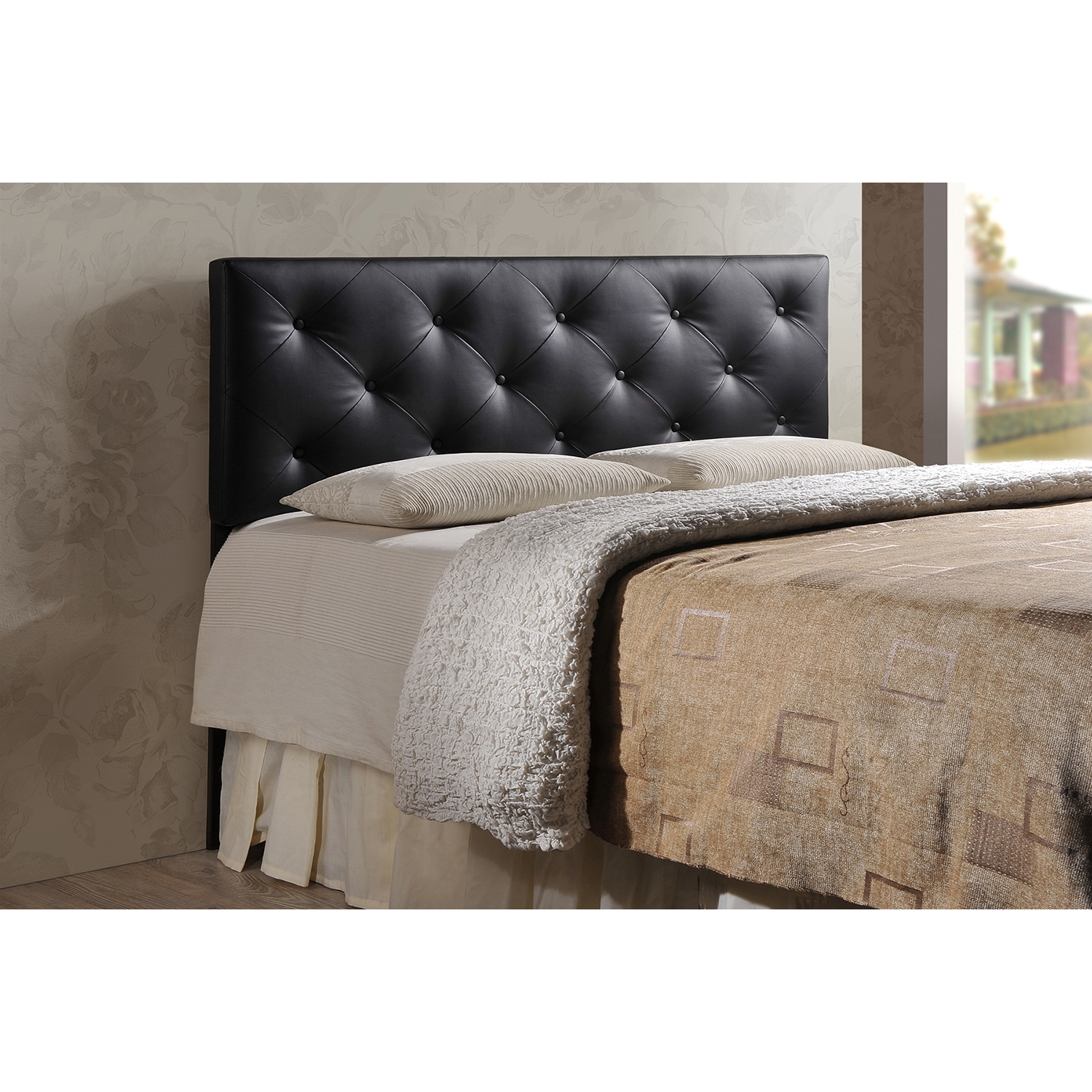 Baxton Studio Baltimore Modern And Contemporary King Black Faux Leather ...