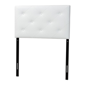 Baxton Studio Baltimore Modern and Contemporary White Faux Leather Upholstered Twin Size Headboard Baxton Studio restaurant furniture, hotel furniture, commercial furniture, wholesale bedroom furniture, wholesale headboards, classic twin size headboards