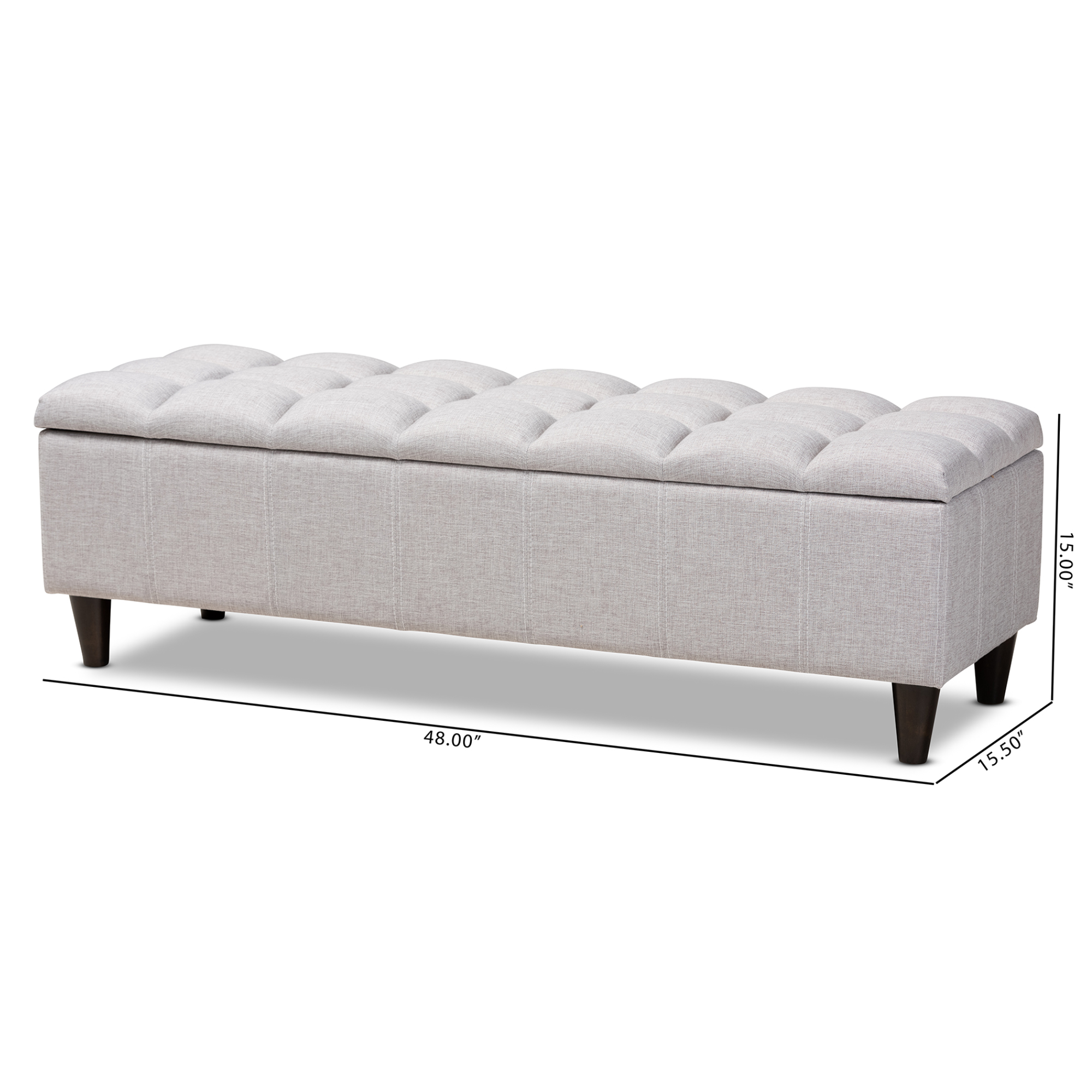 Brown fabric deals ottoman with storage