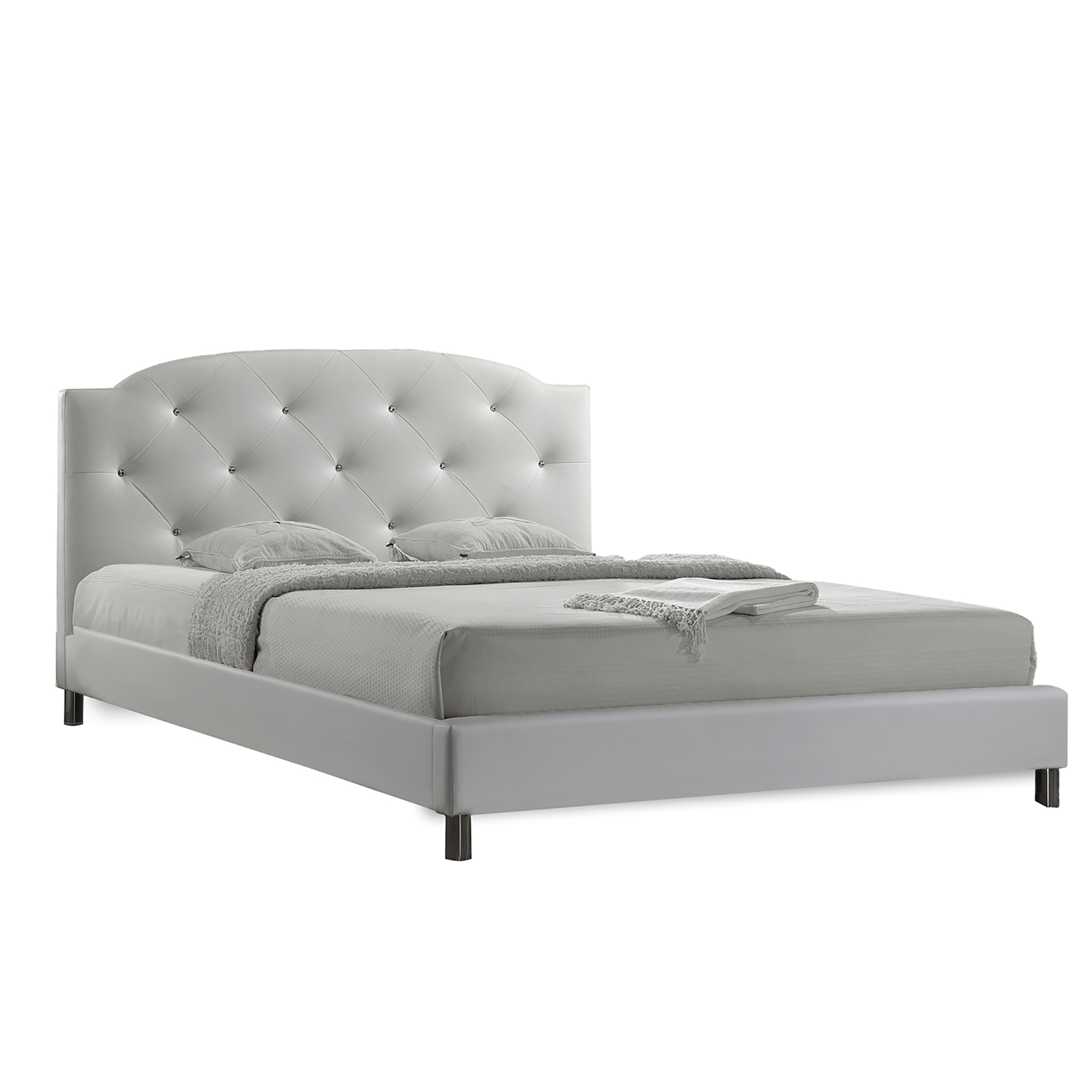 Baxton StudioCanterbury White Leather Contemporary Full Size Bed