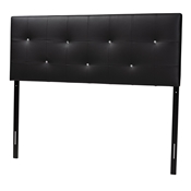 Baxton Studio Dalini Modern and Contemporary King Black Faux Leather Headboard with Faux Crytal Buttons Baxton Studio Dalini Modern and Contemporary King Black Faux Leather Headboard with Faux Crytal Buttons, wholesale furniture, restaurant furniture, hotel furniture, commercial furniture