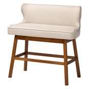 Baxton Studio Gradisca Modern and Contemporary Light Beige Fabric Button-tufted Upholstered Bar Bench Banquette Baxton Studio restaurant furniture, hotel furniture, commercial furniture, wholesale living room furniture, wholesale ottomans , classic standard ottomans