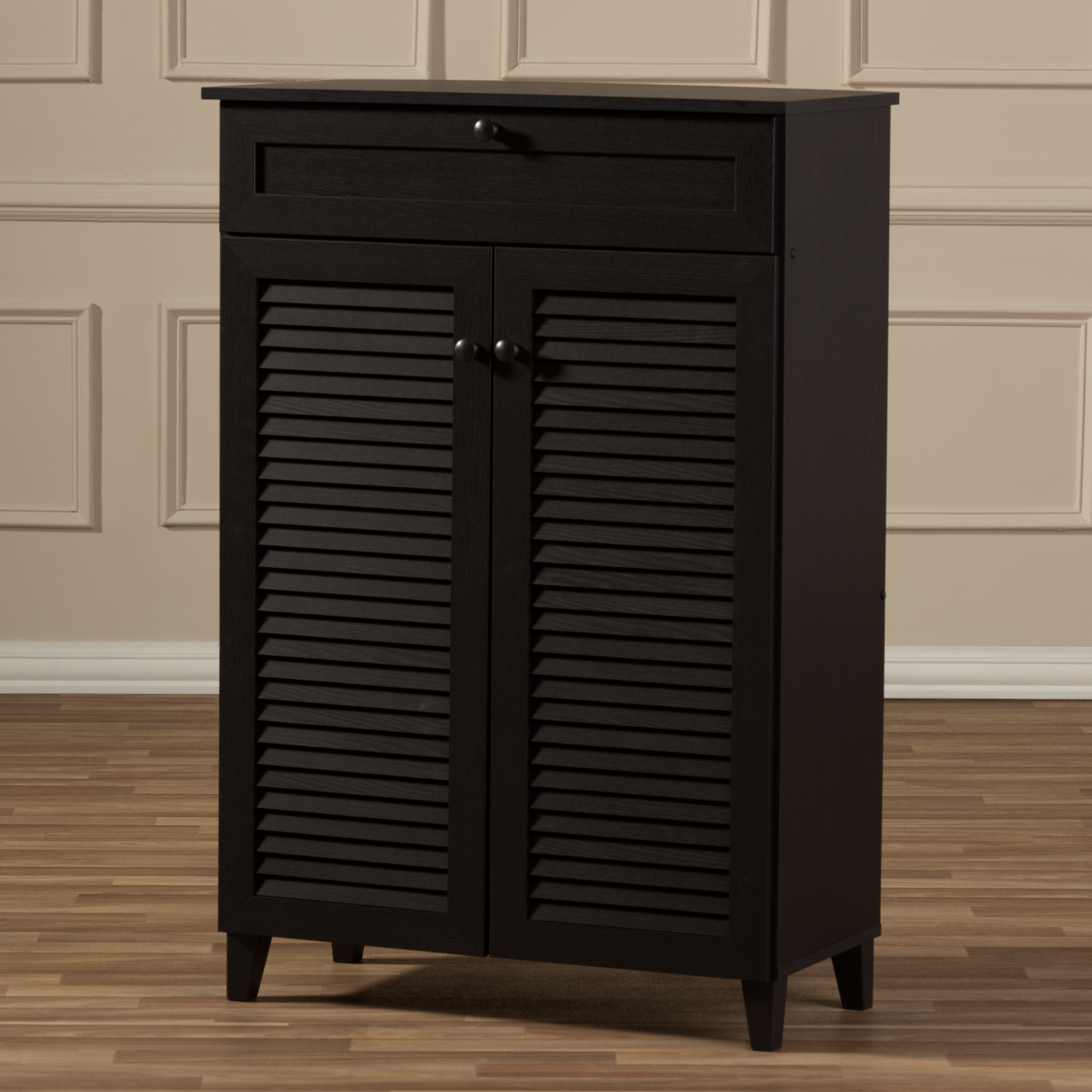 Baxton Studio Harding Espresso Shoe Storage Cabinet Wholesale