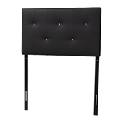 Baxton Studio Kirchem Modern and Contemporary Black Faux Leather Upholstered Twin Size Headboard Baxton Studio restaurant furniture, hotel furniture, commercial furniture, wholesale bedroom furniture, wholesale headboards, classic twin size headboards