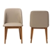 Baxton Studio Lavin Mid-Century "Walnut" Light Brown/Beige Faux Leather Dining Chair - RT324-CHR