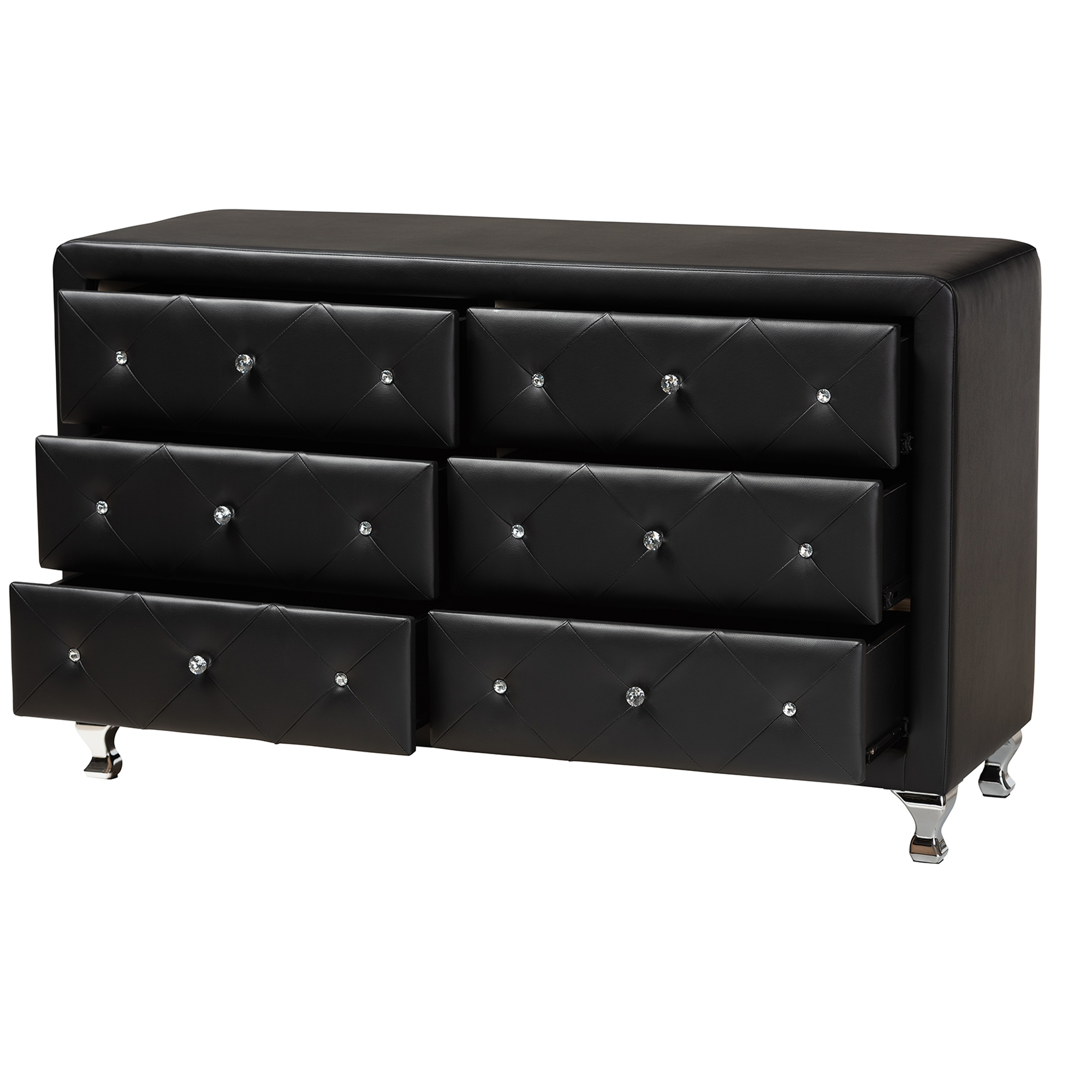 Baxton Studio Luminescence Wood Contemporary Black Upholstered