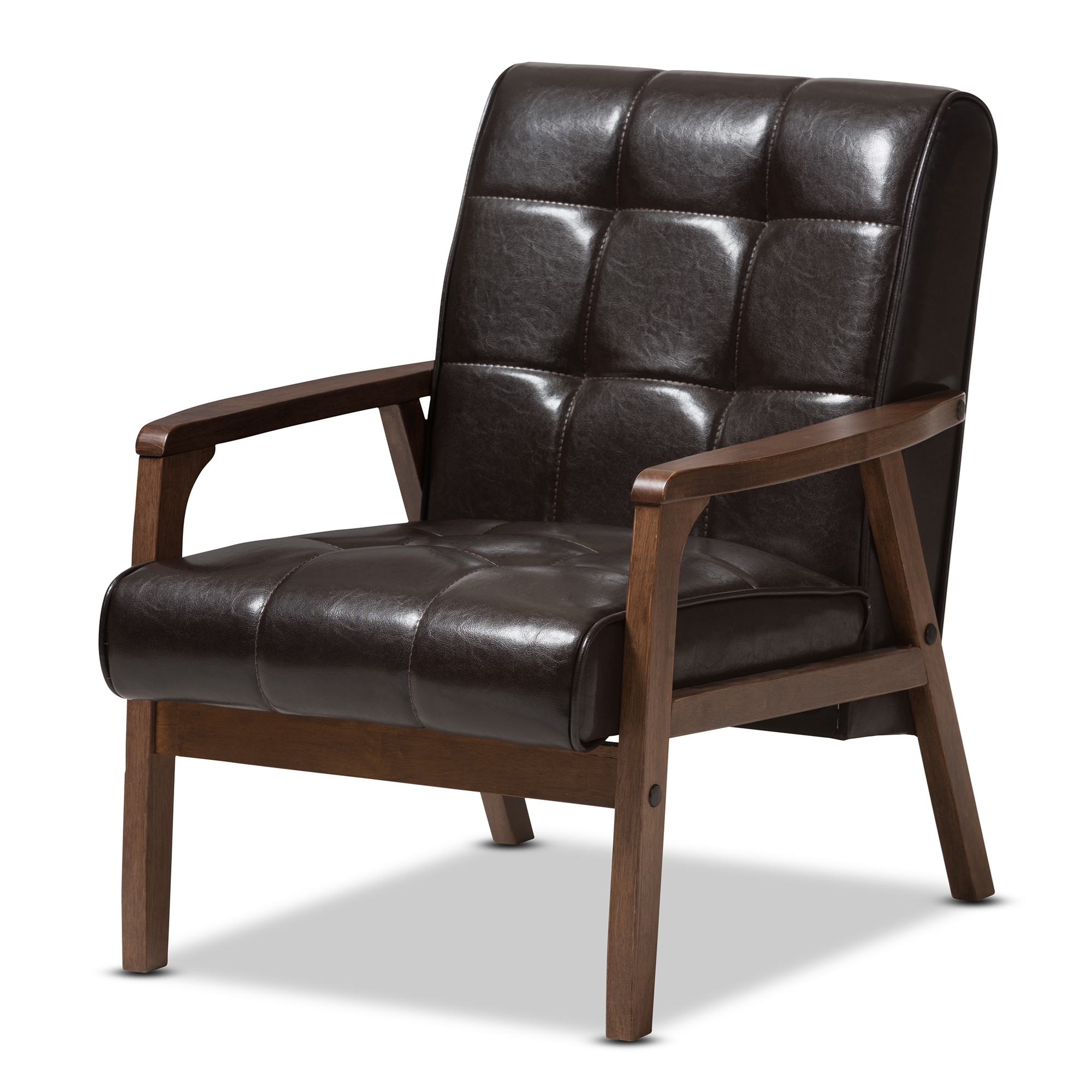 Baxton Studio Mid Century Masterpieces Club Chair Brown