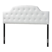 Baxton Studio Morris Modern and Contemporary Queen Size White Faux Leather Upholstered Button-tufted Scalloped Headboard Baxton Studio Morris Modern and Contemporary Queen Size White Faux Leather Upholstered Button-tufted Scalloped Headboard , wholesale furniture, restaurant furniture, hotel furniture, commercial furniture