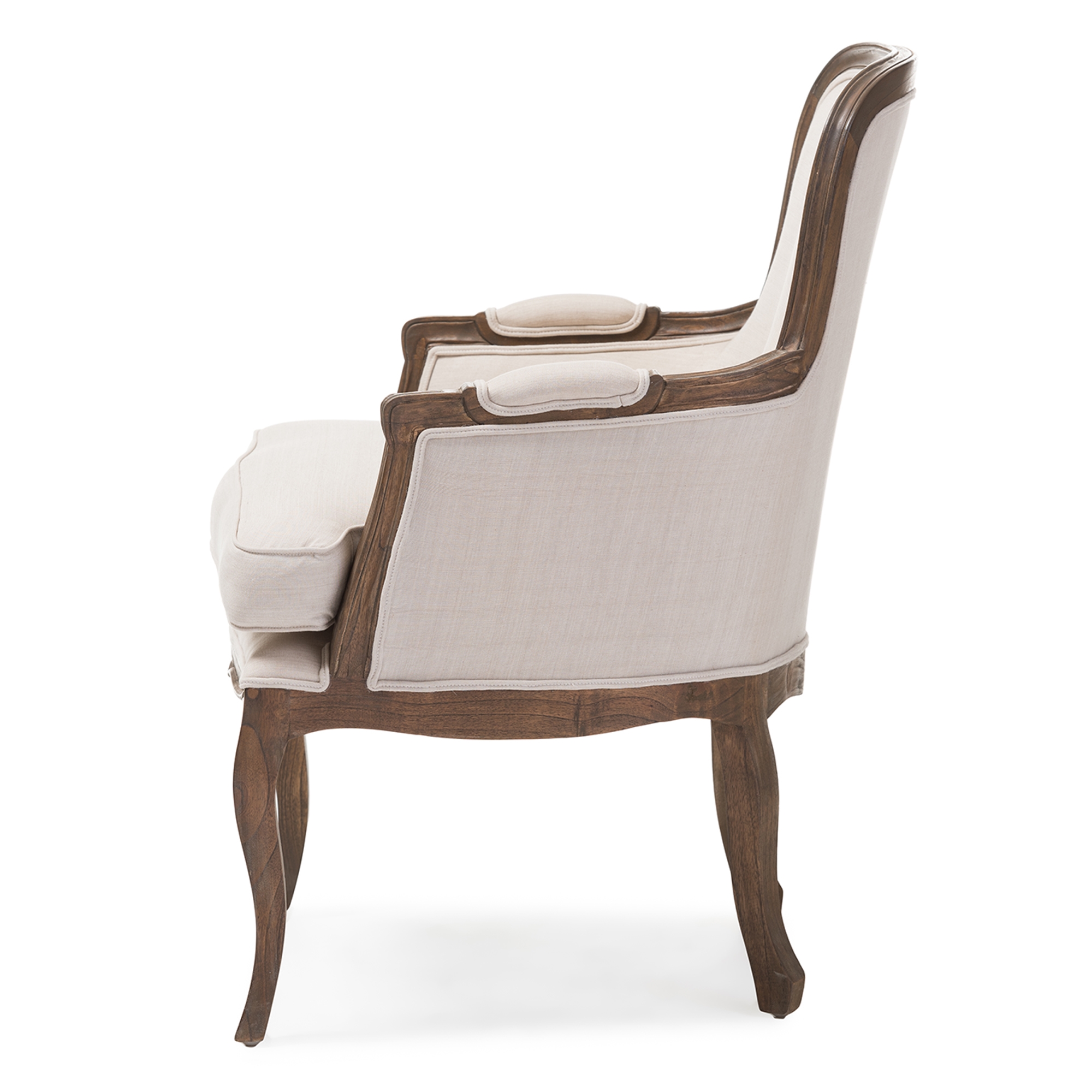 Baxton Studio Napoleon Traditional French Accent Chair Ash