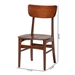 Baxton Studio Netherlands Mid-century Modern Scandinavian Style Dark Walnut Bent Wood Dining Side Chair - RT365-CHR