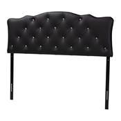 Baxton Studio Rita Modern and Contemporary Queen Size Black Faux Leather Upholstered Button-tufted Scalloped Headboard Baxton Studio Rita Modern and Contemporary Queen Size Black Faux Leather Upholstered Button-tufted Scalloped Headboard , wholesale furniture, restaurant furniture, hotel furniture, commercial furniture