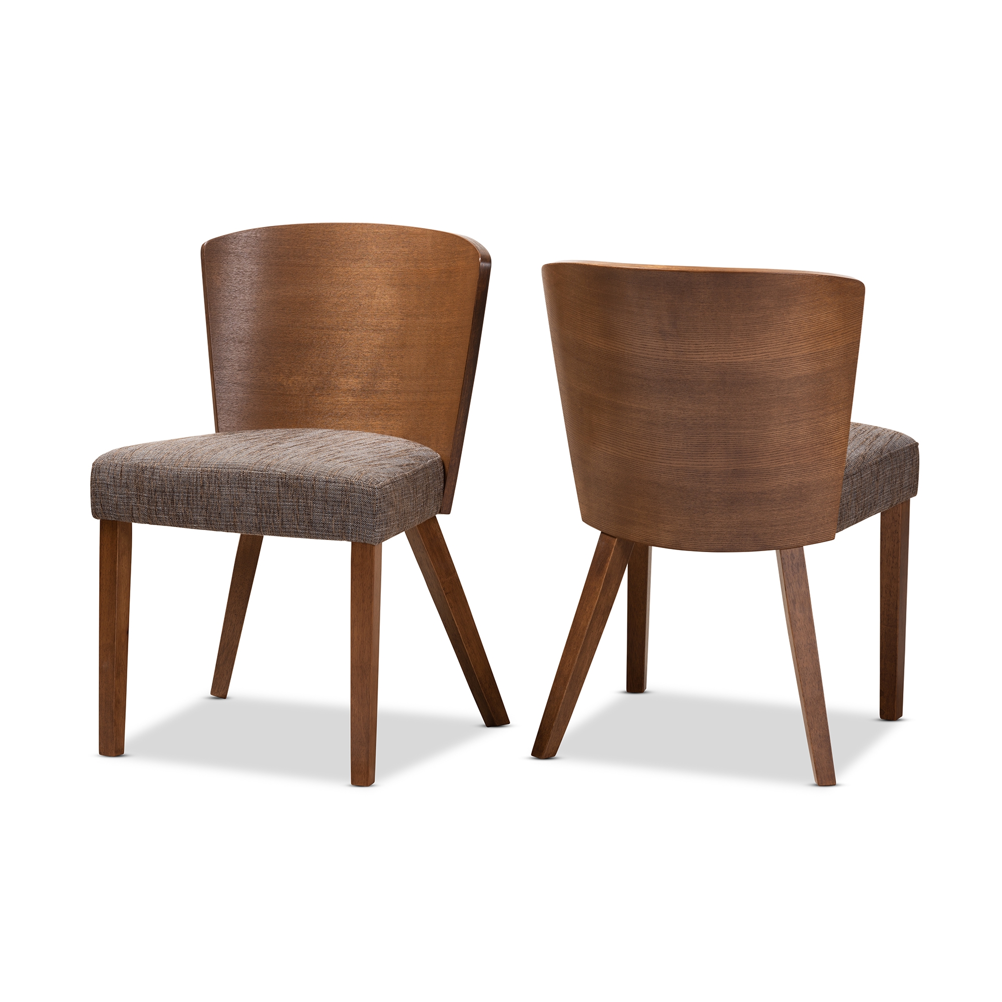 Baxton Studio Sparrow Brown Wood Modern Dining Chair Set of 2