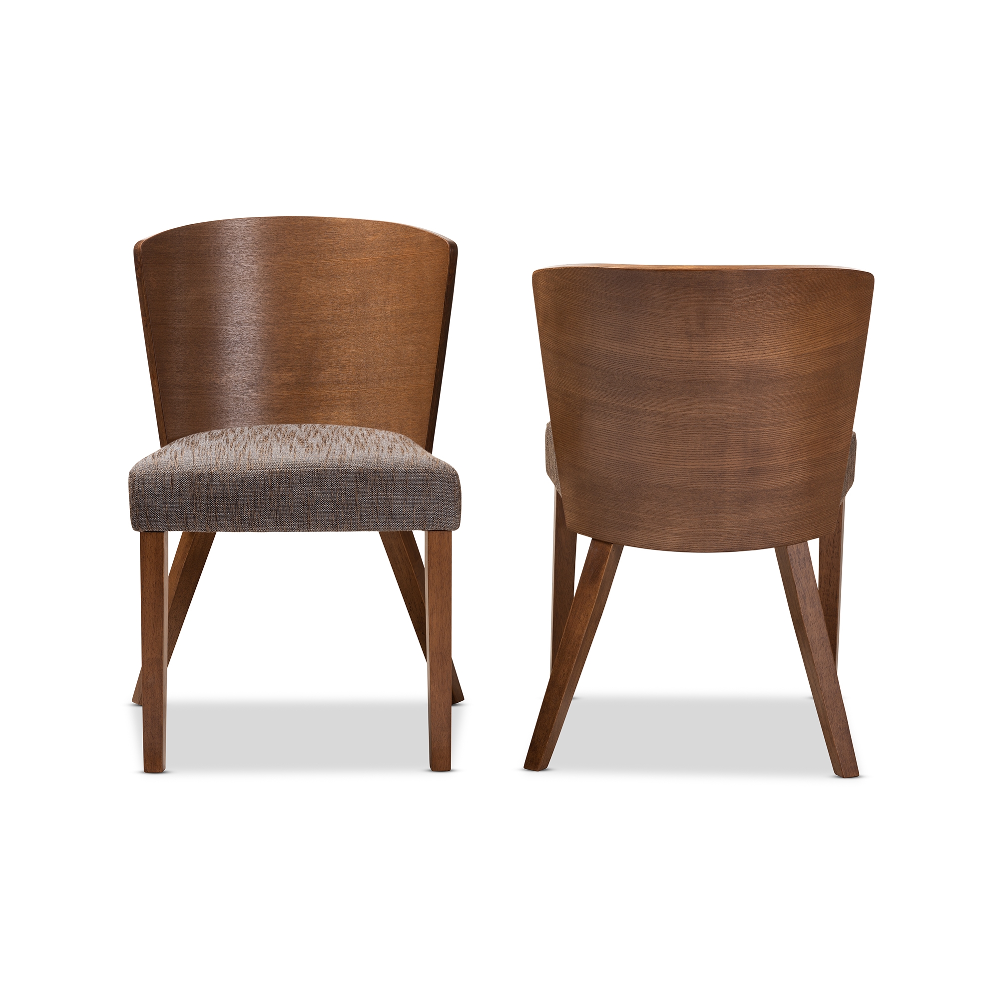 Baxton Studio Sparrow Brown Wood Modern Dining Chair Set of 2