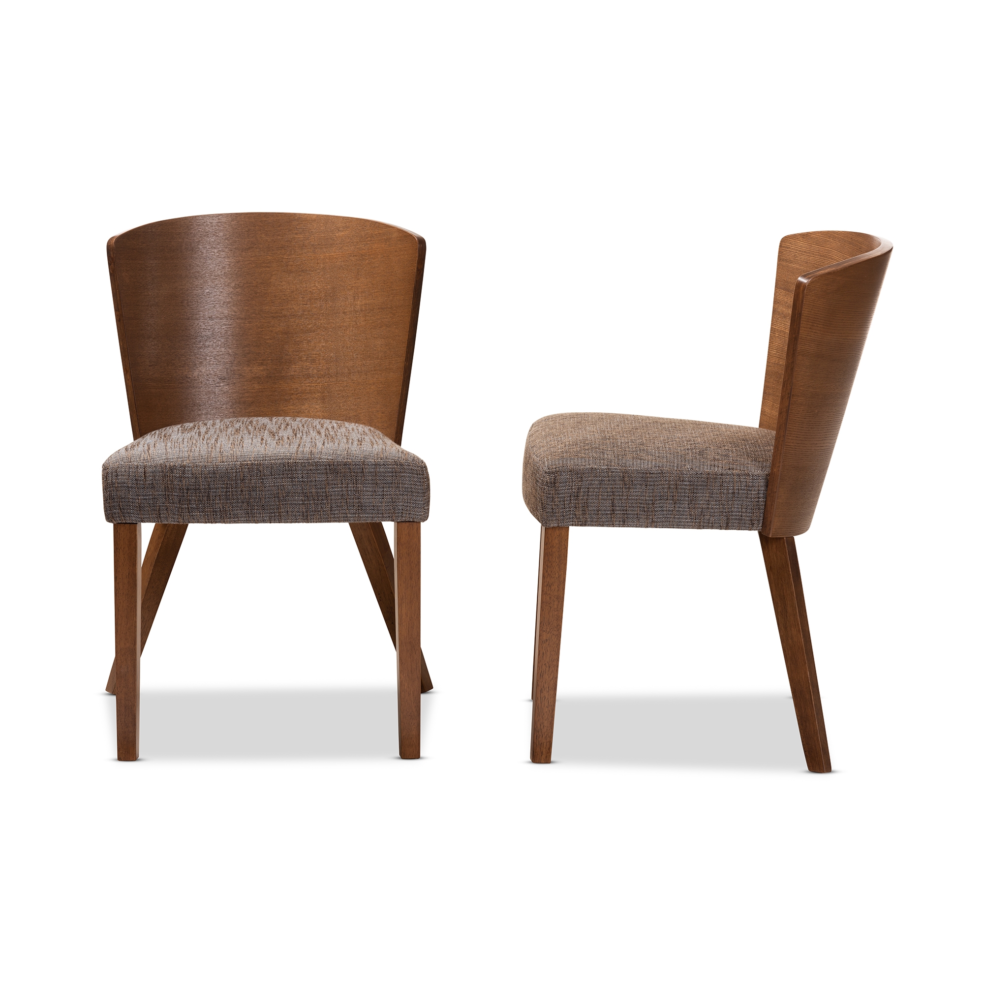 Baxton Studio Sparrow Brown Wood Modern Dining Chair Set of 2