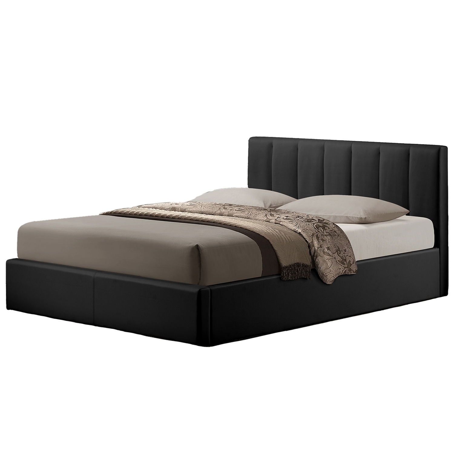 Baxton StudioTemplemore Black Leather Contemporary Queen Size Bed