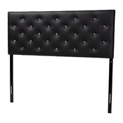 Baxton Studio Viviana Modern and Contemporary Black Faux Leather Upholstered Button-tufted Full Size Headboard Baxton Studio restaurant furniture, hotel furniture, commercial furniture, wholesale bedroom furniture, wholesale headboards, classic headboard