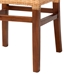 bali & pari Caspia Mid-Century Modern Walnut Brown Mahogany Wood and Natural Rattan 2-Piece Dining Chair Set - Caspia-Teak-DC