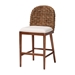 bali & pari Denver Modern Bohemian Walnut Brown Finished Acacia Wood and Seagrass Counter Stool - Denver-Wood/Banana Leaf-CS