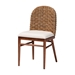 bali & pari Denver Modern Bohemian Walnut Brown Finished Acacia Wood and Seagrass Dining Chair - Denver-Wood/Banana Leaf-DC