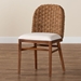 bali & pari Denver Modern Bohemian Walnut Brown Finished Acacia Wood and Seagrass Dining Chair - Denver-Wood/Banana Leaf-DC