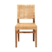 bali & pari Lesia Modern Bohemian Natural Brown Rattan and Walnut Brown Mahogany Wood Dining Chair - Lesia-Teak-DC