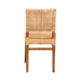 bali & pari Lesia Modern Bohemian Natural Brown Rattan and Walnut Brown Mahogany Wood Dining Chair - Lesia-Teak-DC