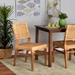 bali & pari Lesia Modern Bohemian Natural Brown Rattan and Walnut Brown Mahogany Wood Dining Chair - Lesia-Teak-DC