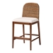 bali & pari Nadim Modern Bohemian Seagrass and Acacia Wood Counter Stool - New York-Wood/Banana-CS