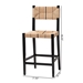 bali & pari Prita Bohemian Paper Loom and Black Mahogany Wood 2-Piece Bar Stool Set - BC-02-Parekesit-Wood/Black-BS