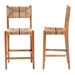 bali & pari Prita Bohemian Paper Loom and Natural Mahogany Wood 2-Piece Bar Stool Set - BC-02-Parekesit-Wood/Brown-BS