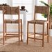 bali & pari Prita Bohemian Paper Loom and Natural Mahogany Wood 2-Piece Bar Stool Set - BC-02-Parekesit-Wood/Brown-BS