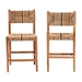 bali & pari Prita Bohemian Paper Loom and Natural Mahogany Wood 2-Piece Counter Stool Set - CC-02-Wood/Brown-CS