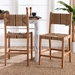 bali & pari Prita Bohemian Paper Loom and Natural Mahogany Wood 2-Piece Counter Stool Set - CC-02-Wood/Brown-CS