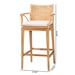 bali & pari Storsel Bohemian Natural Rattan and Teak Wood 2-Piece Bar Stool Set - STORSEL-Natural Rattan/Teak Wood-BS