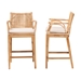 bali & pari Storsel Bohemian Natural Rattan and Teak Wood 2-Piece Counter Stool Set - STORSEL-Natural Rattan/Teak Wood-CS