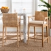 bali & pari Storsel Bohemian Natural Rattan and Teak Wood 2-Piece Counter Stool Set - STORSEL-Natural Rattan/Teak Wood-CS