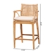 bali & pari Storsel Bohemian Natural Rattan and Teak Wood 2-Piece Counter Stool Set - STORSEL-Natural Rattan/Teak Wood-CS