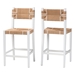 bali & pari Talli Bohemian Paper Loom and White Mahogany Wood 2-Piece Bar Stool Set - BCP-01-Wood/White-BS