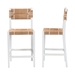 bali & pari Talli Bohemian Paper Loom and White Mahogany Wood 2-Piece Bar Stool Set - BCP-01-Wood/White-BS