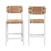 bali & pari Talli Bohemian Paper Loom and White Mahogany Wood 2-Piece Bar Stool Set - BCP-01-Wood/White-BS