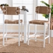 bali & pari Talli Bohemian Paper Loom and White Mahogany Wood 2-Piece Bar Stool Set - BCP-01-Wood/White-BS