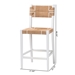 bali & pari Talli Bohemian Paper Loom and White Mahogany Wood 2-Piece Bar Stool Set - BCP-01-Wood/White-BS