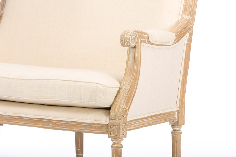 Baxton StudioChavanon Wood Light Beige Linen Traditional French