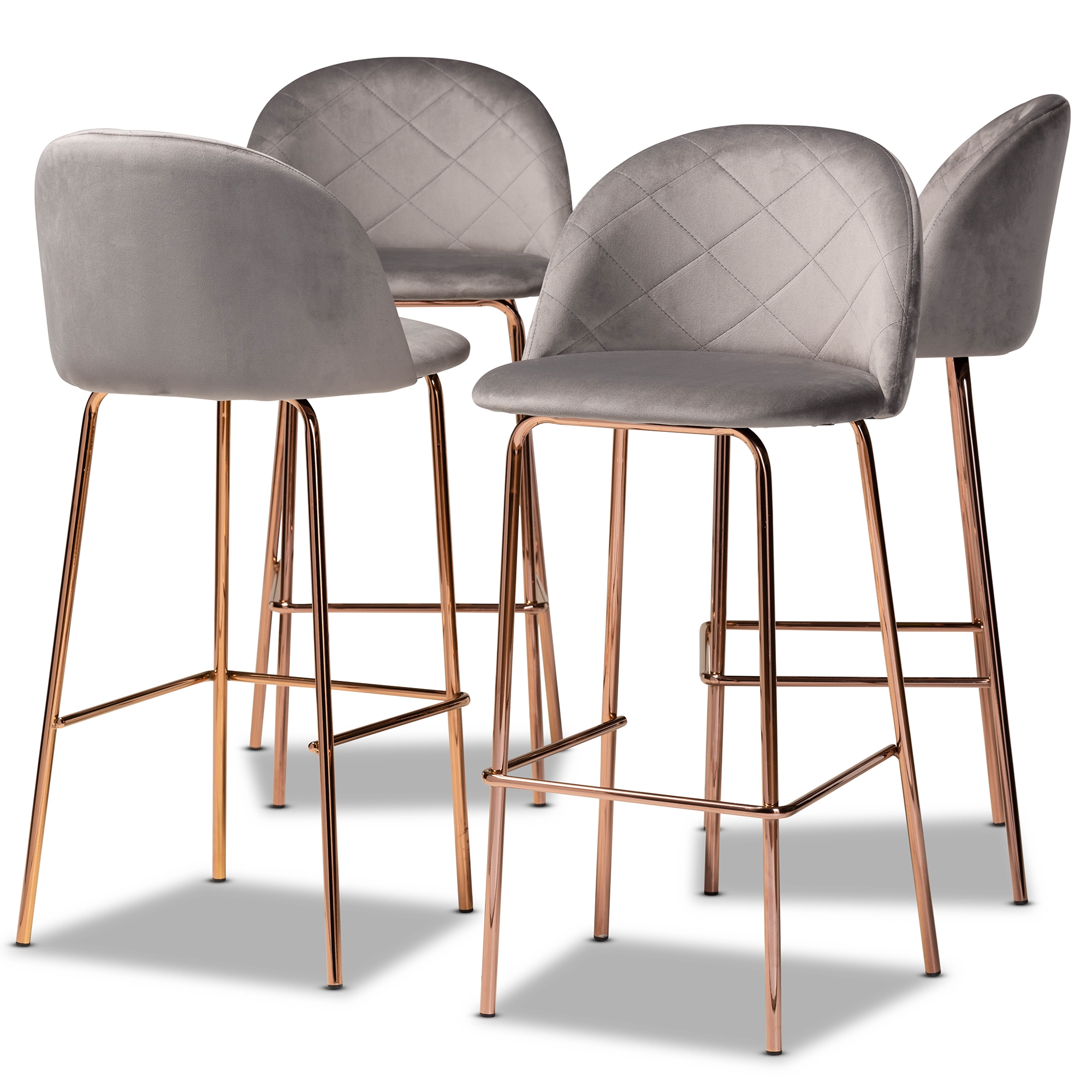 grey bar stools with copper legs