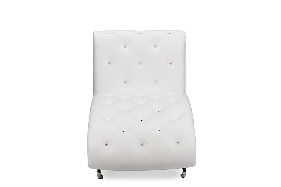 Baxton Studio Pease Contemporary White Faux Leather Upholstered